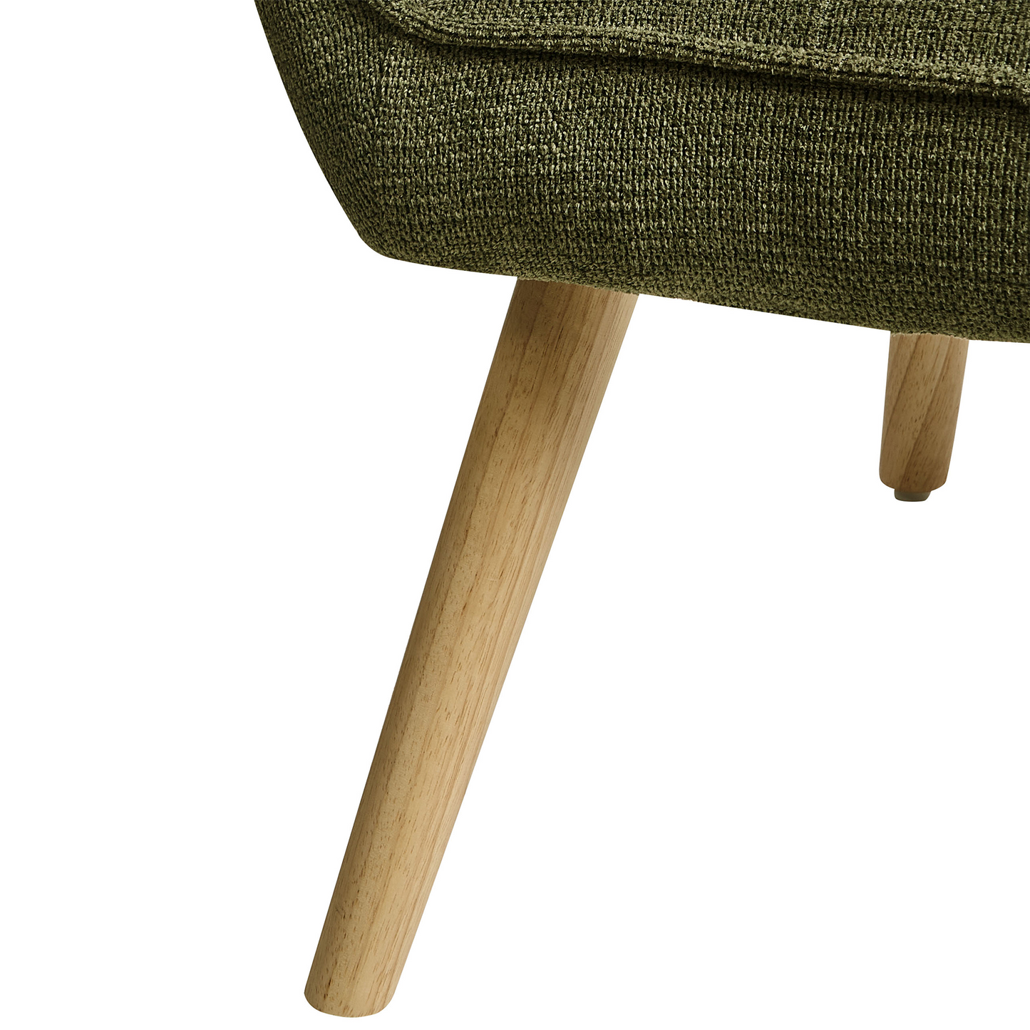 Armchair Green Water Repellent Upholstery Rubber Wood Legs
