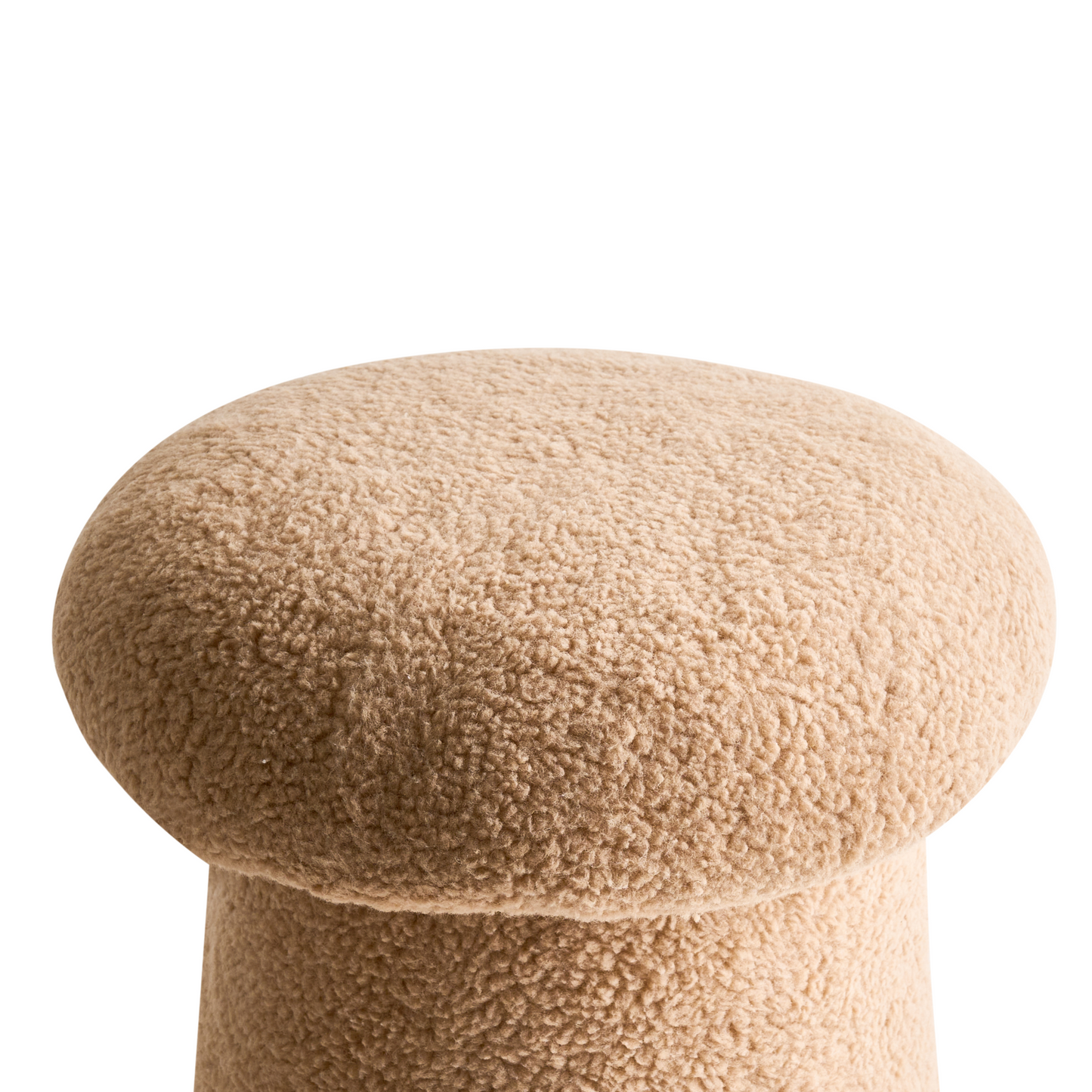 Living Beige Boucl? Mushroom Pouffe 45 x 45 x 46cm