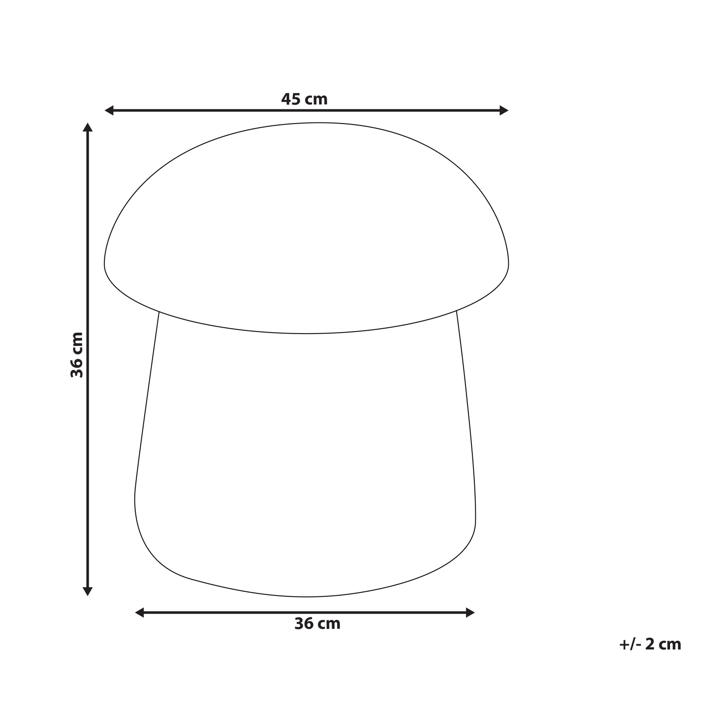 Living Beige Boucl? Mushroom Pouffe 45 x 45 x 46cm