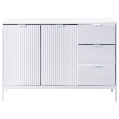 NobleHome Sideboard White MDF 2 Door Cabinet Modern Minimalist