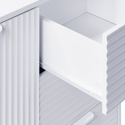 NobleHome Sideboard White MDF 2 Door Cabinet Modern Minimalist