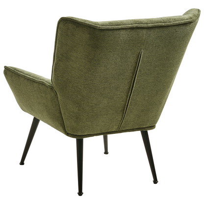Armchair Green Water-Repellent Quilted Fabric With Armrests