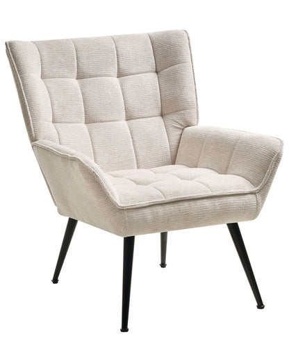 Retro Armchair Light Beige Water-Repellent Upholstery