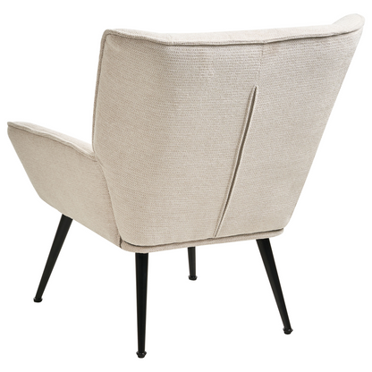 Retro Armchair Light Beige Water-Repellent Upholstery