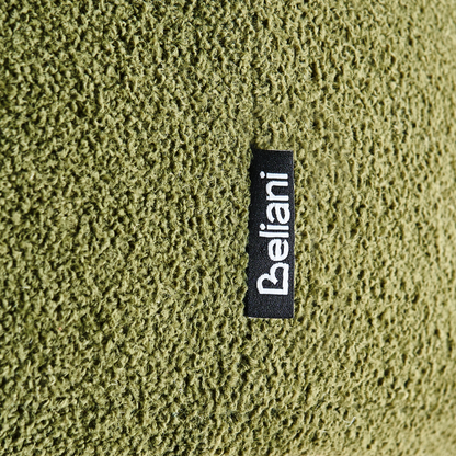 Green Boucle Pouffe Upholstered Bed Bench Stool With Elegant Curved Design