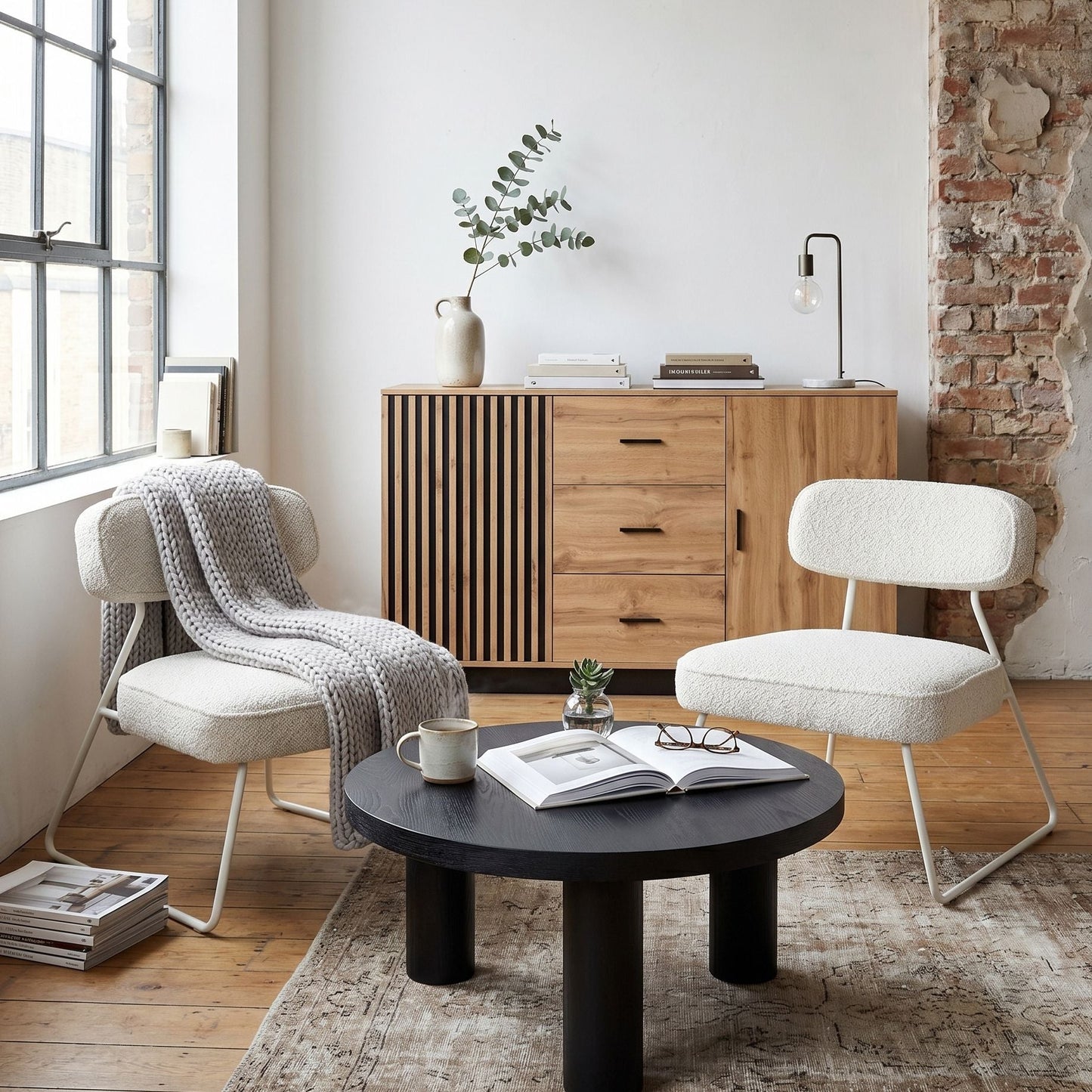 Off White Armless Armchairs Set Of 2 With Metal Legs For Modern Living Room