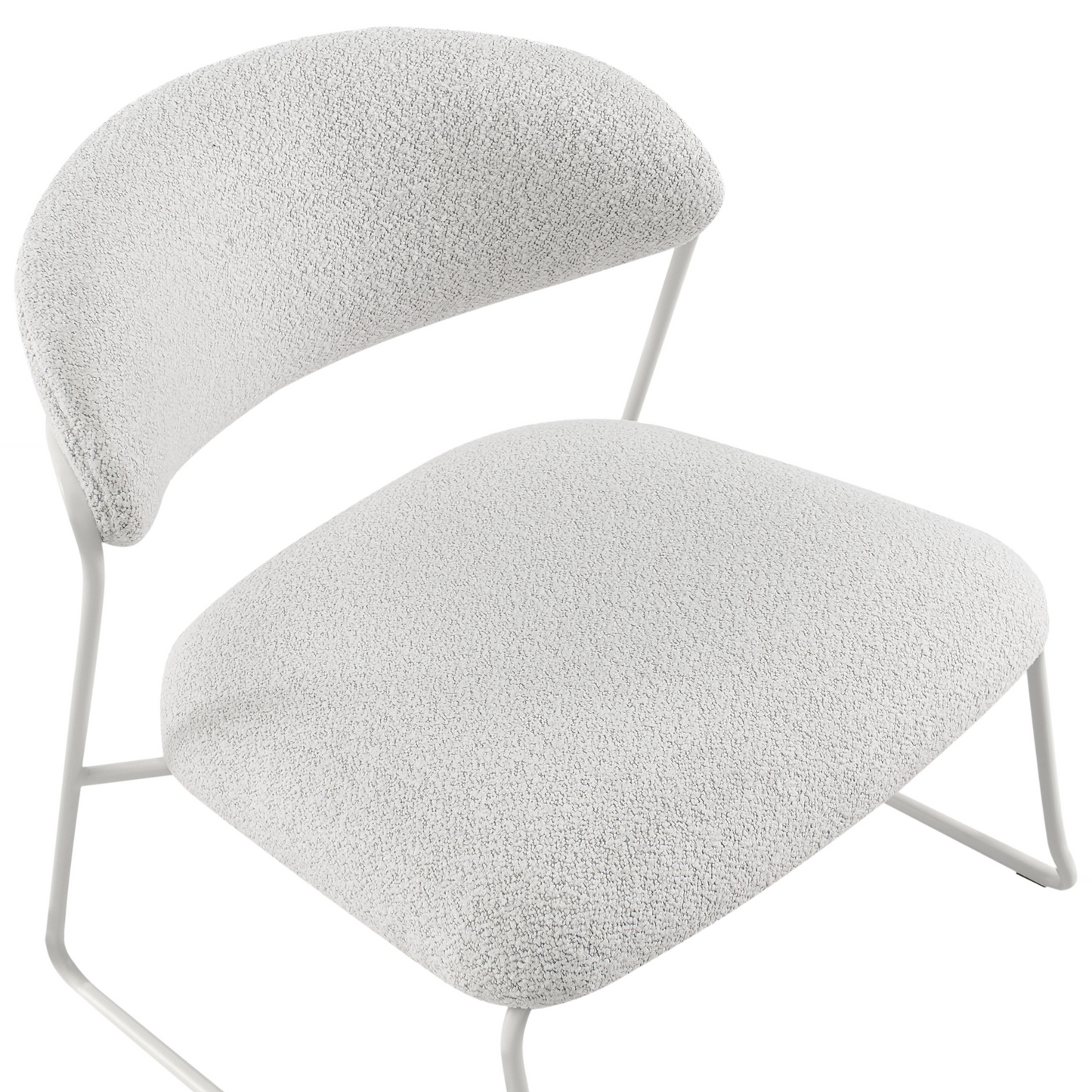 Set Of 2 Armchairs Off White Fabric Armless Modern Living