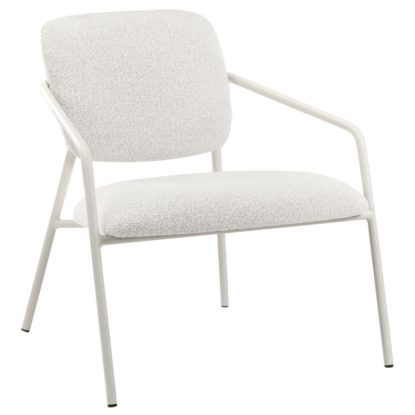 Armchairs Set of 2 Off-White Fabric Armrests and Metal Legs