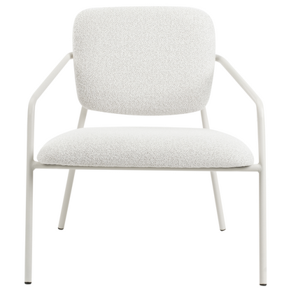 Armchairs Set of 2 Off-White Fabric Armrests and Metal Legs
