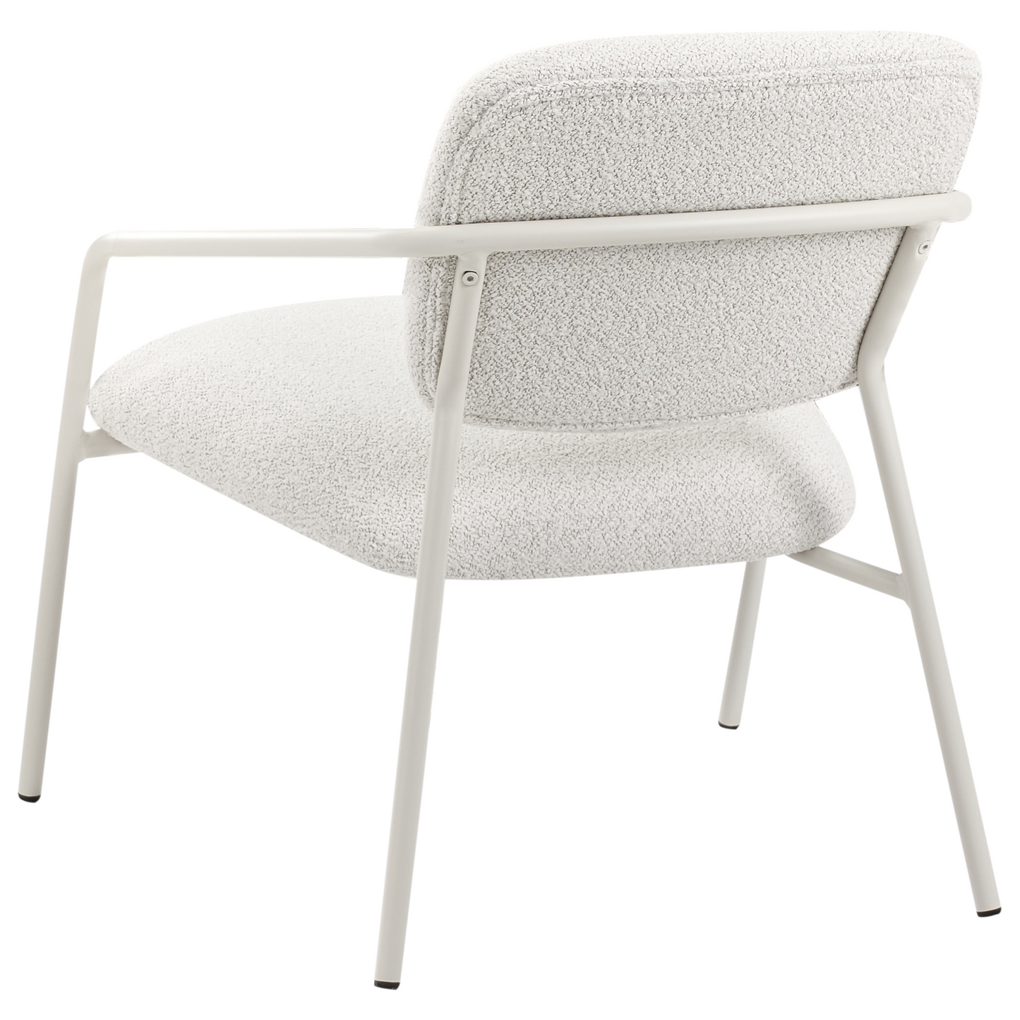 Armchairs Set of 2 Off-White Fabric Armrests and Metal Legs