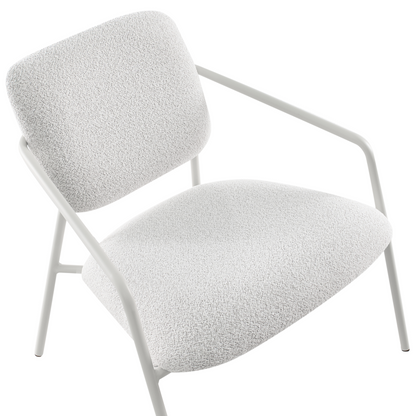 Armchairs Set of 2 Off-White Fabric Armrests and Metal Legs