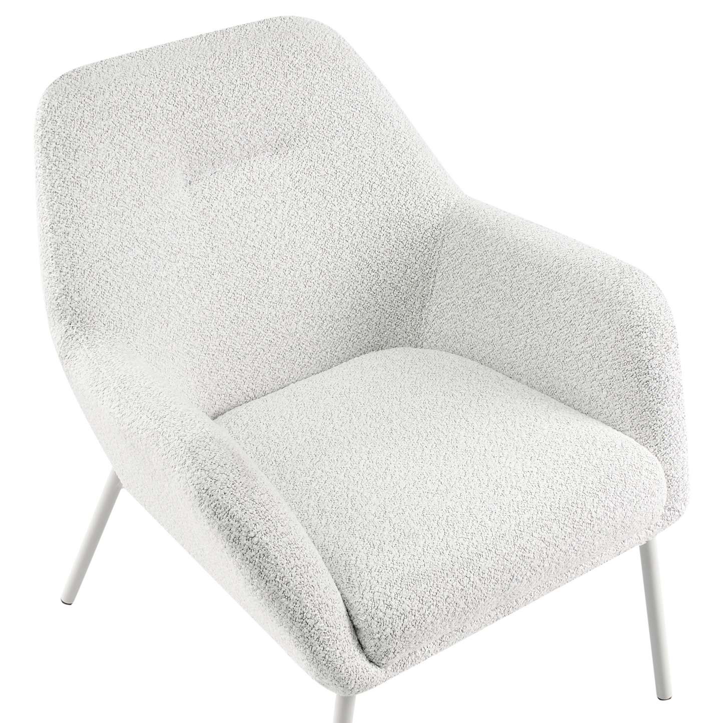 Armchair Off White Fabric With Metal Legs Living Room