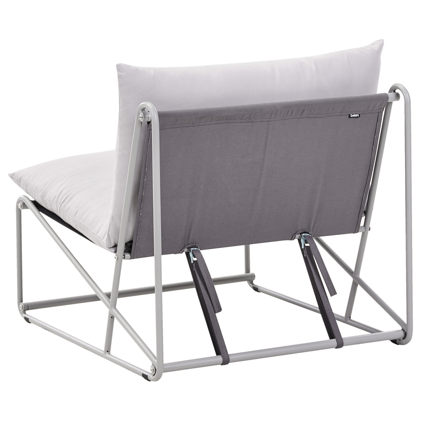 Grey Metal Backrest Low Oversized Slipper Chair For Indoor And Outdoor Use