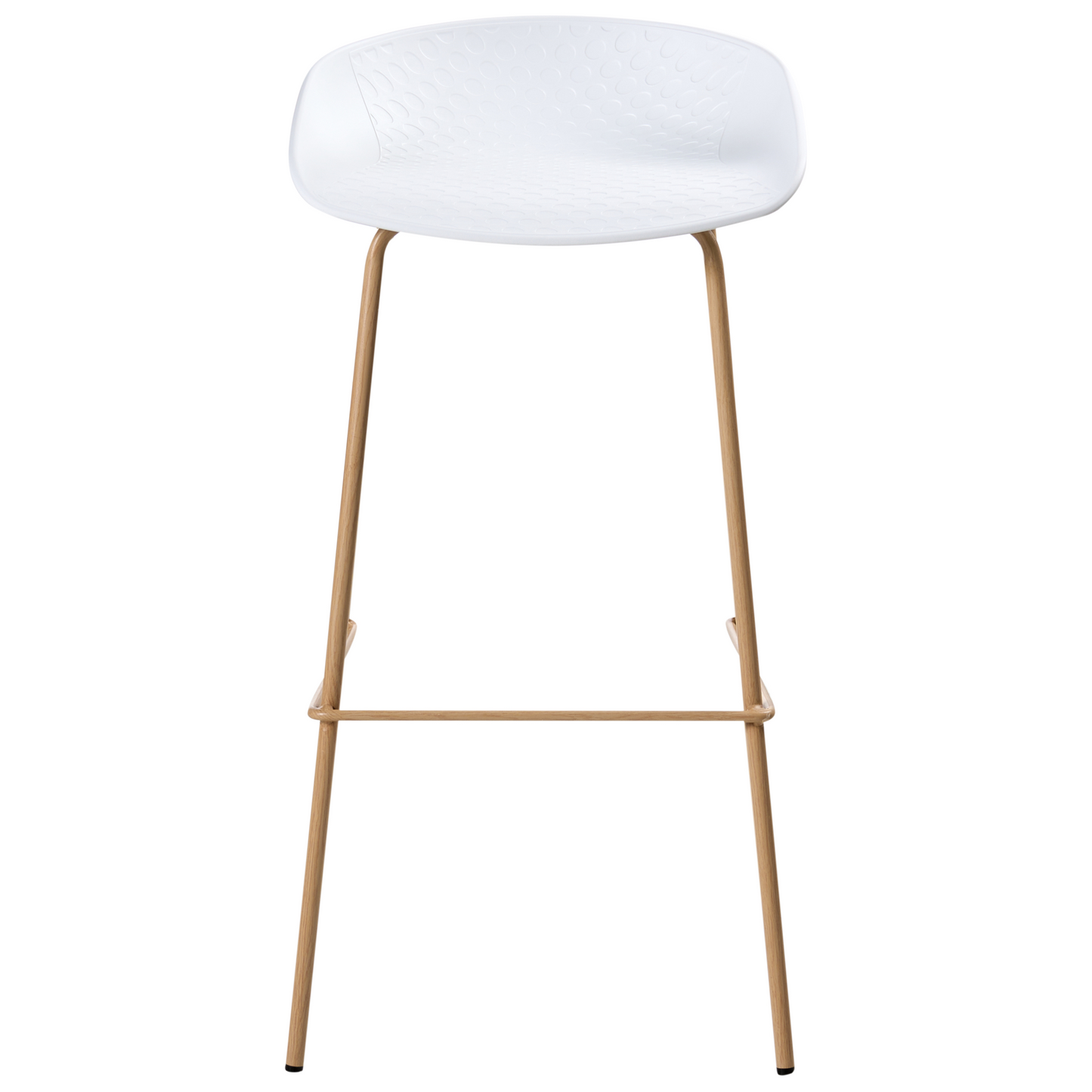 Modish Living Set Of 4 White Bar Chairs With Wood Look Iron Frame