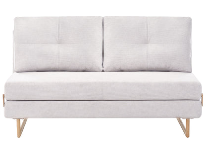 3 Seater Sofa Bed Off White Fabric With Fold Out Sleep Function