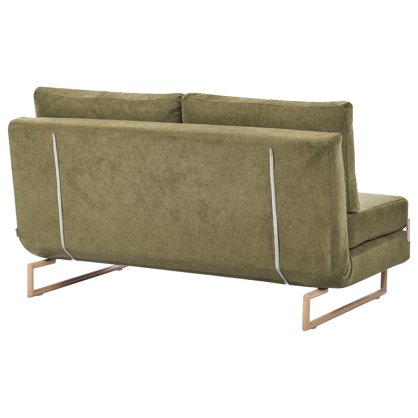 Green Fabric 3Seater Sofa Bed Foldout 5Position Reclining