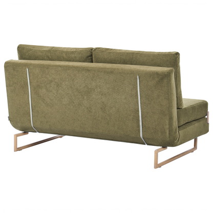 Green Fabric 3Seater Sofa Bed Foldout 5Position Reclining