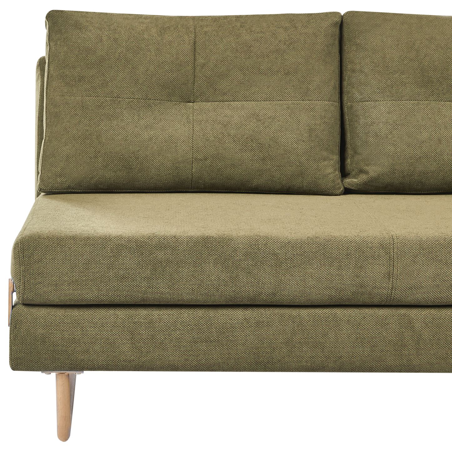 Green Fabric 3Seater Sofa Bed Foldout 5Position Reclining