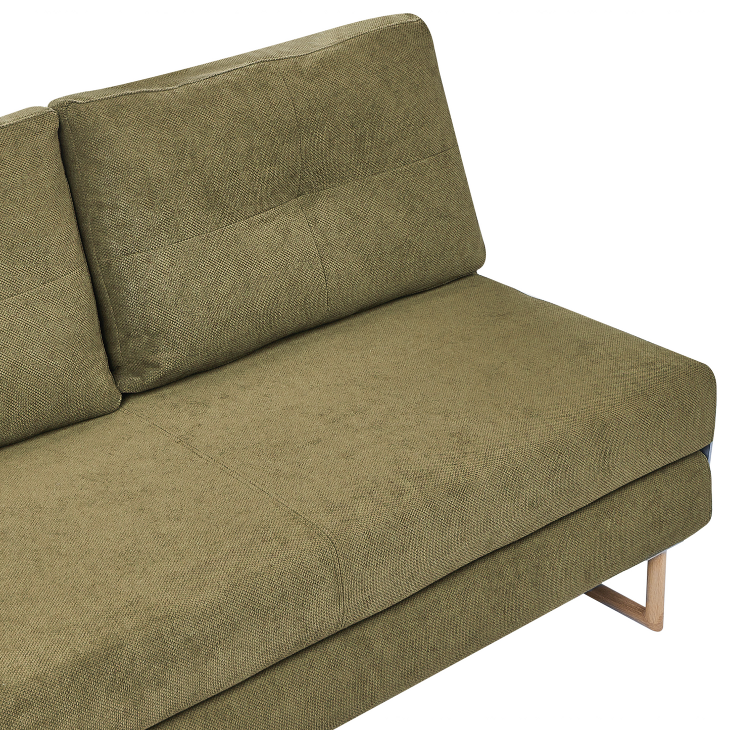 Green Fabric 3Seater Sofa Bed Foldout 5Position Reclining