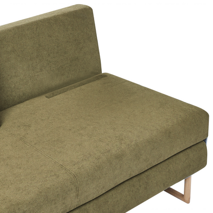 Green Fabric 3Seater Sofa Bed Foldout 5Position Reclining