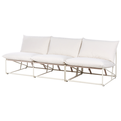 Low Oversized Sofa and Armchair Beige Slipper Design