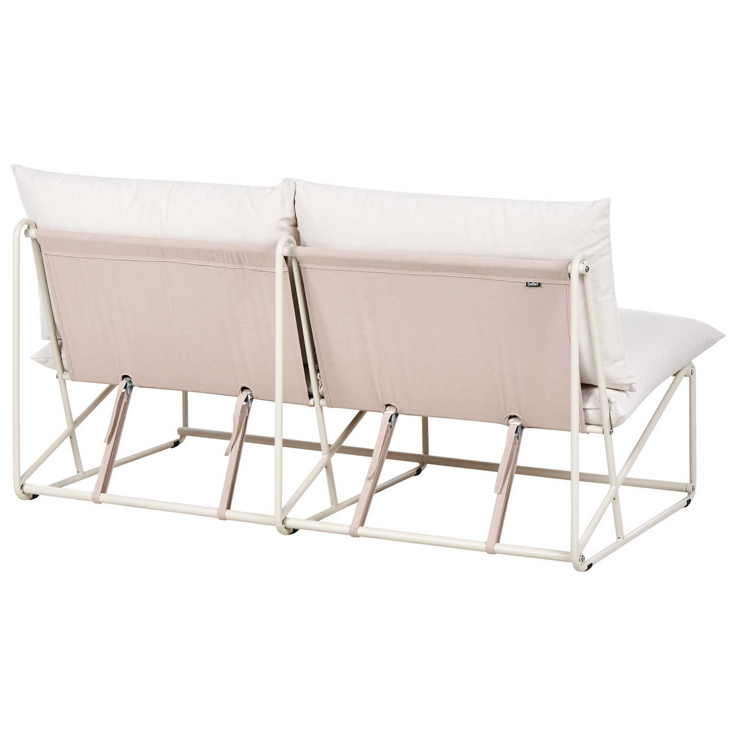 Low Oversized Sofa and Armchair Beige Slipper Design