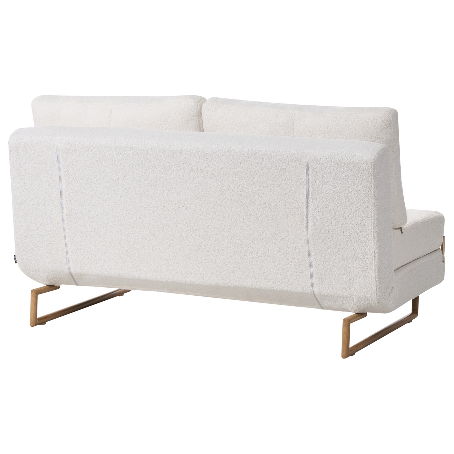 3 Seater Sofa Bed Off White Boucle With 5 Position Reclining Backrest And Fold Out Sleeper