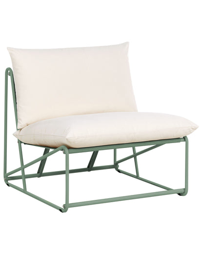 Urban Attic Low Oversized Chair Green Metal Backrest Slipper Design