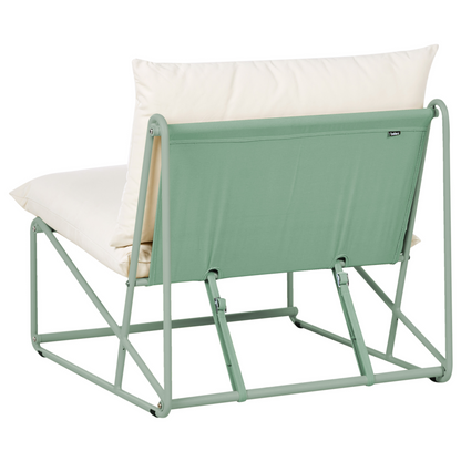 Urban Attic Low Oversized Chair Green Metal Backrest Slipper Design