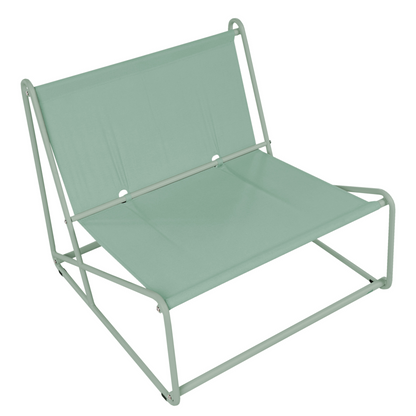 Urban Attic Low Oversized Chair Green Metal Backrest Slipper Design