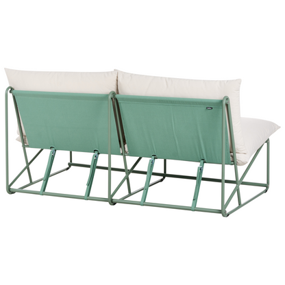 Green Oversized Armless Sofa With Metal Backrest
