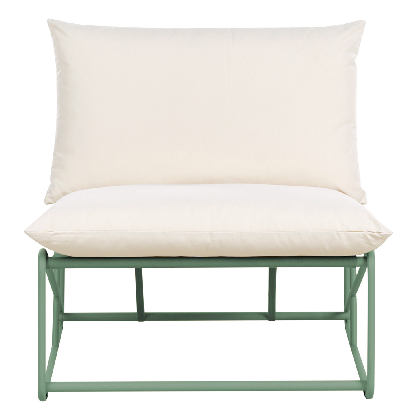Green Armless Low Oversized Sofa And Armchair Set