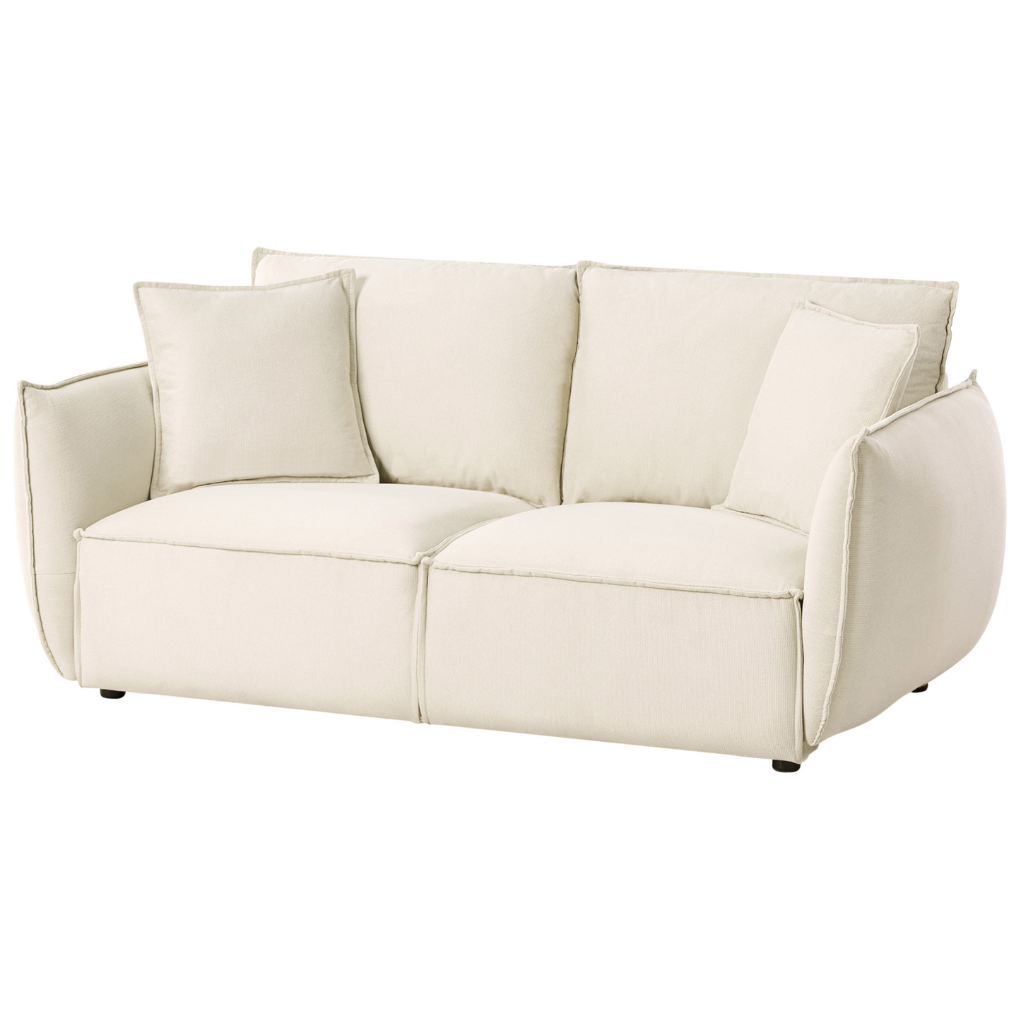 Living Room Set Beige Fabric Upholstery Low Profile Deep Seat