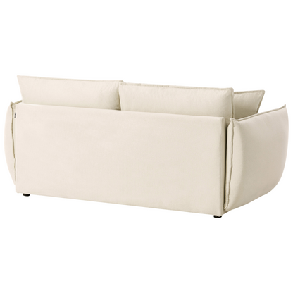 Living Room Set Beige Fabric Upholstery Low Profile Deep Seat