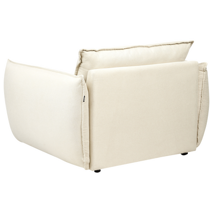 Living Room Set Beige Fabric Upholstery Low Profile Deep Seat