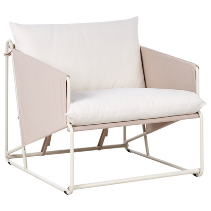 Slipper-Design Low Oversized Sofa Set Light Beige