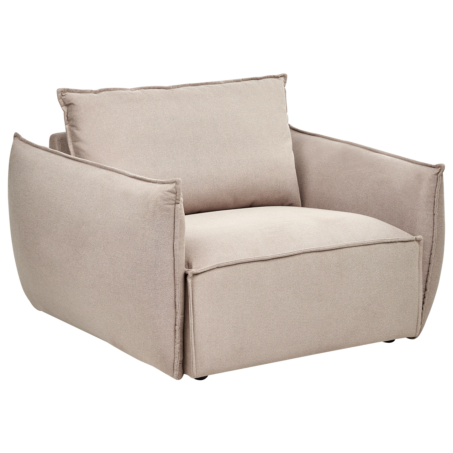 Taupe Fabric Living Room Set Sofa Armchairs Low Profile