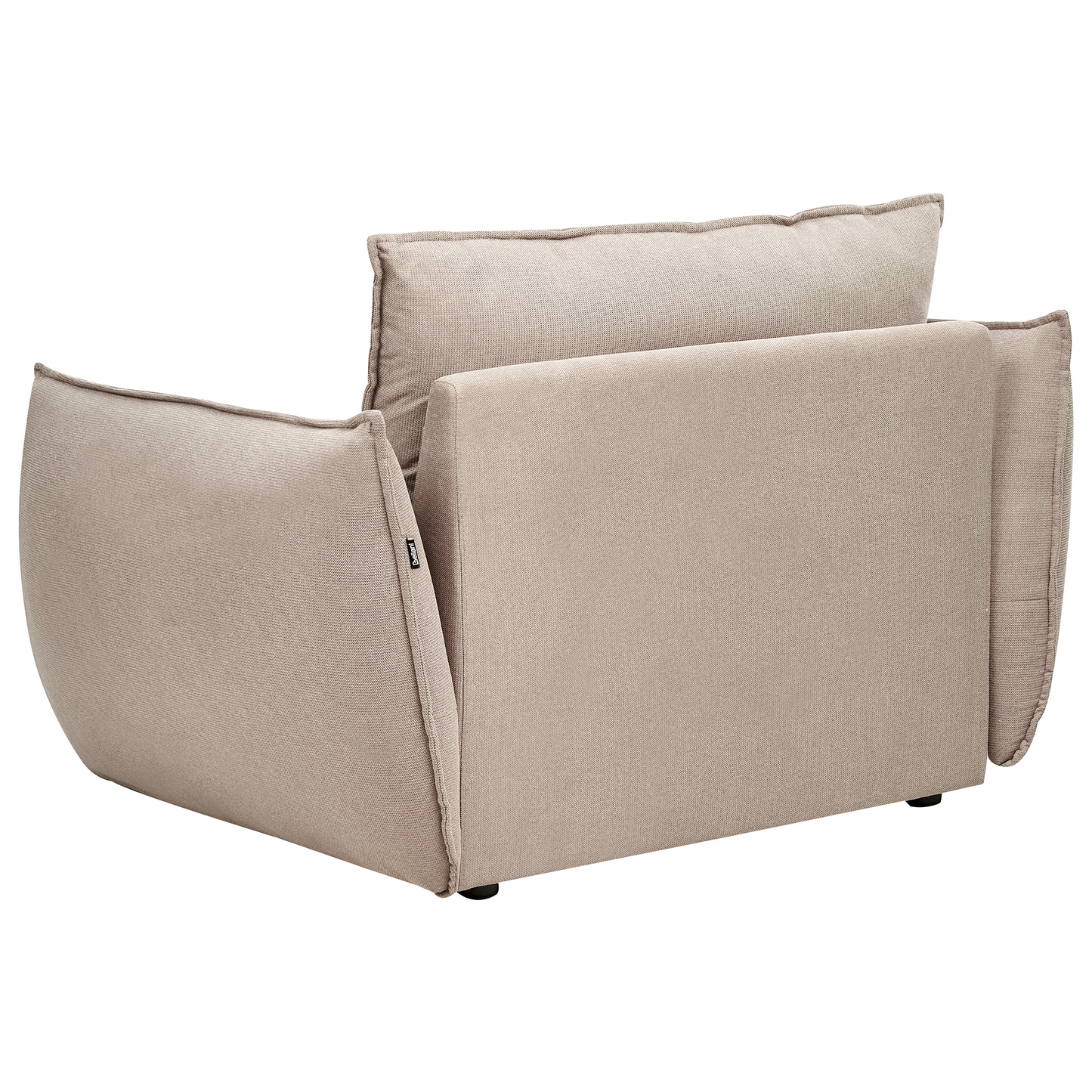 Taupe Fabric Living Room Set Sofa Armchairs Low Profile