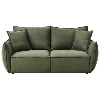 Cosy Living Room Set Green Upholstery Low Profile Deep Wide Seat