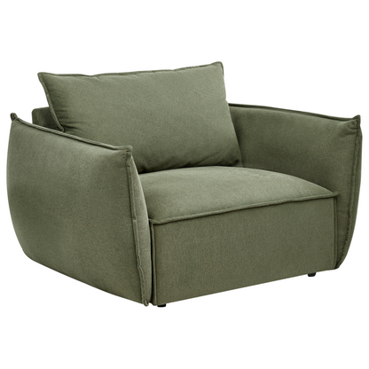 Cosy Living Room Set Green Upholstery Low Profile Deep Wide Seat