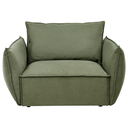 Cosy Living Room Set Green Upholstery Low Profile Deep Wide Seat