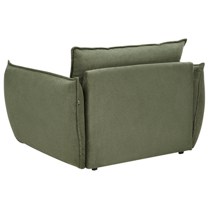 Cosy Living Room Set Green Upholstery Low Profile Deep Wide Seat