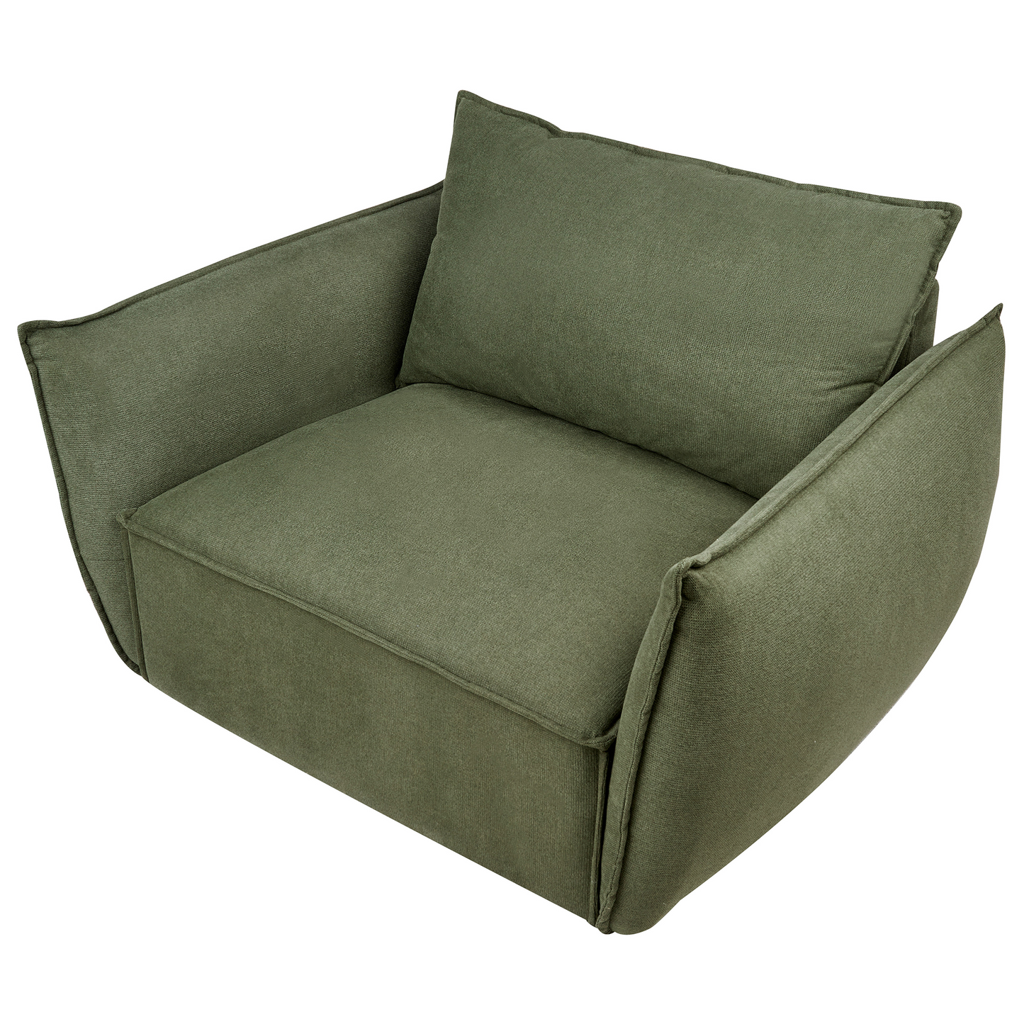 Cosy Living Room Set Green Upholstery Low Profile Deep Wide Seat