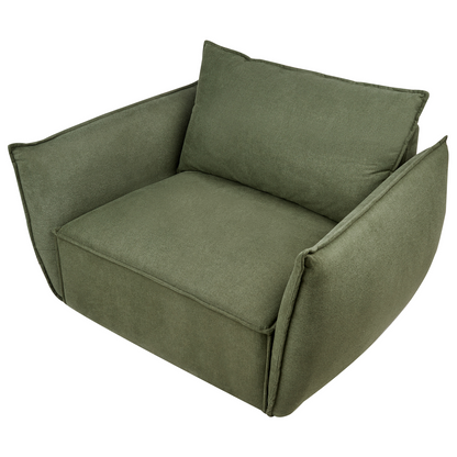 Cosy Living Room Set Green Upholstery Low Profile Deep Wide Seat