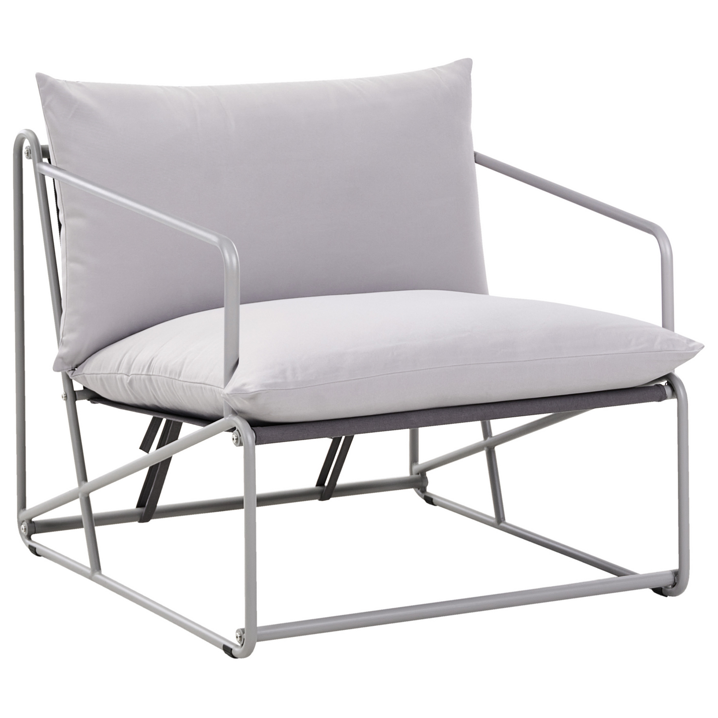 Home Grey Oversized Slipper Chair With Waterproof Upholstery