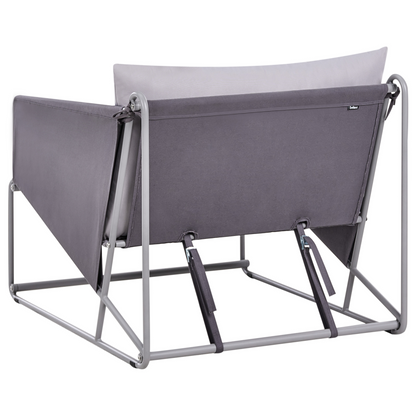 Home Grey Oversized Slipper Chair With Waterproof Upholstery