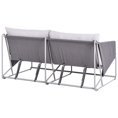 Home Low Profile Oversized Sofa Grey With Metal Backrest