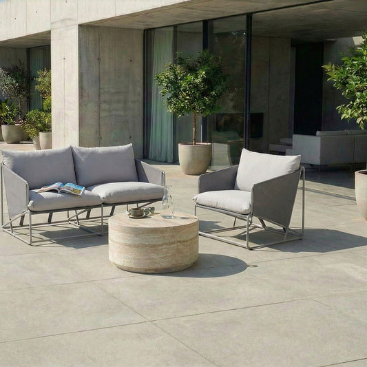 Name Low Oversized Sofa Set Grey Metal Backrest Slipper Design