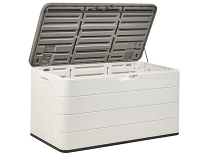 White Plastic Storage Box 116 x 60cm Outdoor Tool Box for Textiles and Cushions