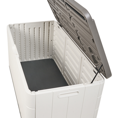 White Plastic Storage Box 116 x 60cm Outdoor Tool Box for Textiles and Cushions